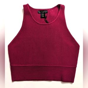 HOUSE of HARLOW 1960, Ribbed stretch tank, Cropped top,  in Maroon. Size Large.